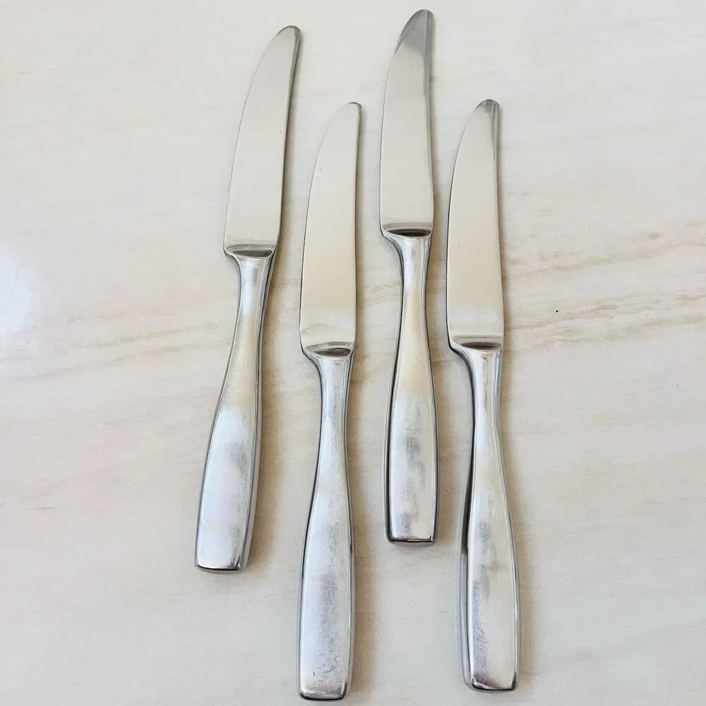 4pc YAMAZAKI Belgrove Dinner Knife 9 1/4” Stainless Glossy New French Hollow